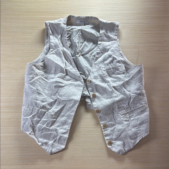 Madewell Linen Vest‎ in Soft Gray Women’s 12 - Picture 1 of 4
